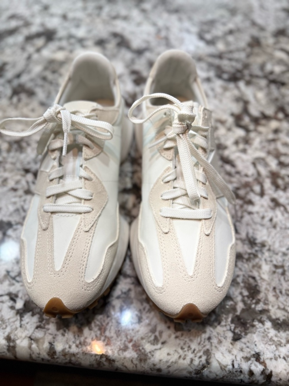 New Balance Women's Cream and Gum Lace-Up Sneakers